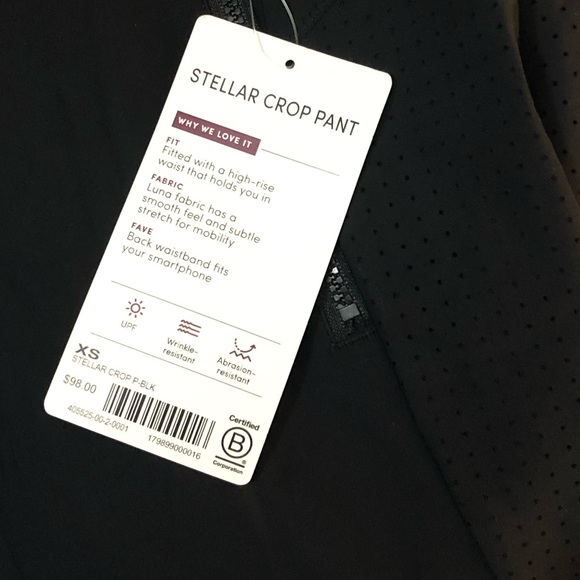 Athleta Stellar Crop Pant Black XS NWT - Picture 7 of 7
